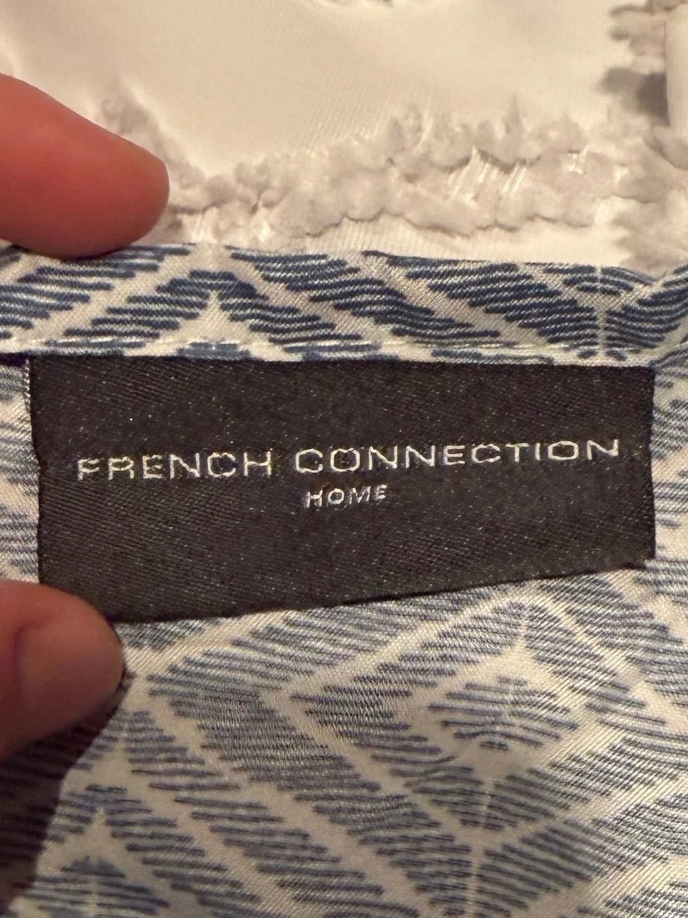 French Connection White Textured Duvet Cover
